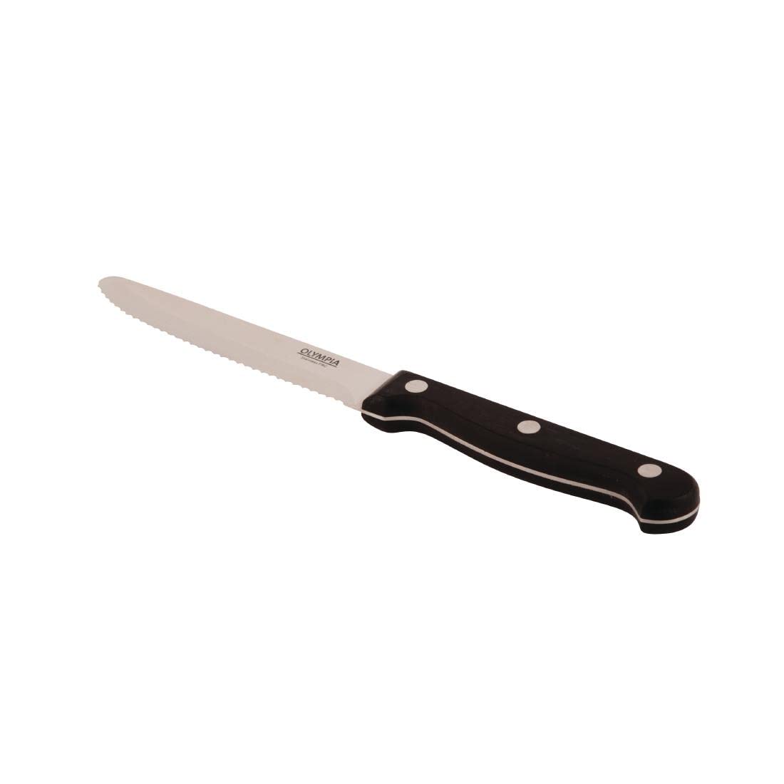 Olympia Lot de 12 couteaux à steak arrondis Noir 114 mm