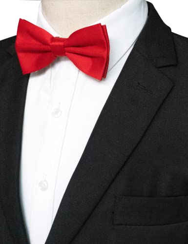 Image of JEMYGINS Solid Color Pre-tied Bow Tie Adjustable Bowtie for Men