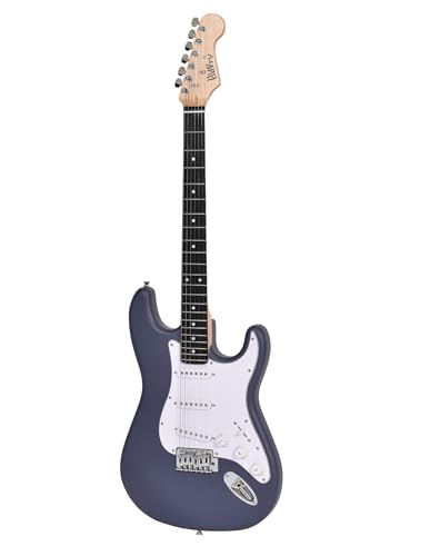 Image of Blueberry R-701-M Full Size Electric Guitar, Tech Rosewood Fretboard, Chrome-Plated Hardware, SSS Pickup, 6-String Right-Handed Beginner Kit with Bag, Strap, Strings & 2 Picks (GRAY, Value Pack)