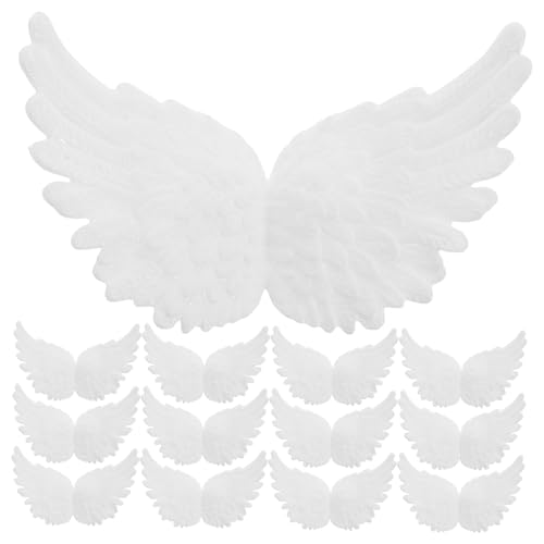 Healifty 18 Piezas Adornos de Pastel de Alas de Ángel Blancas de Pack para Decoración de Cumpleaños y Fiesta Navideña Accesorios Reutilizables para Cupcakes y Manualidades
