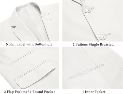 Men's Summer 2-Piece Linen Suit Set | Classic Fit Casual Lightweight Blazer & Pants4