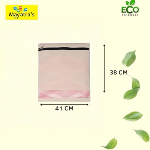 Mayatra's Organic Cotton Saree Storage Bags – Pack of 20 Wardrobe Organizers with Zipper & Transparent Window – 100% Cotton Cloth Covers for Sarees, Clothes & Garments (14 × 16 Inches)2