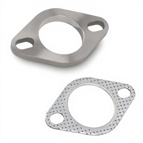 Kit de Conexión de Brida de Escape de 2 Pernos de 2 Pulgadas, Brida y Junta de Escape de Acero Inoxidable, Kit de Conexión de Brida de Escape para Tubo de Bajada de Escape,