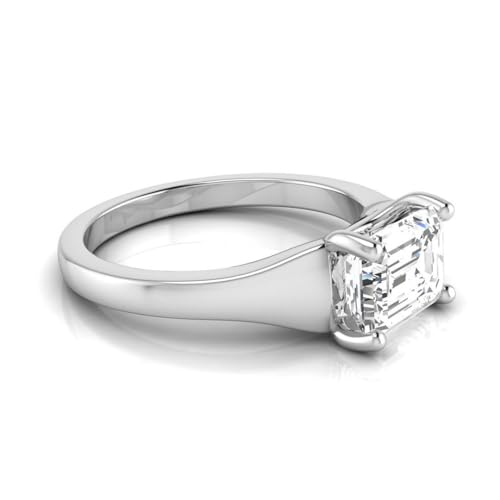 IGI Certified 2 Carat Emerald Cut East West Lab Grown Diamond (E, VVS2) 14K Gold Solitaire Engagement Ring For Womens4