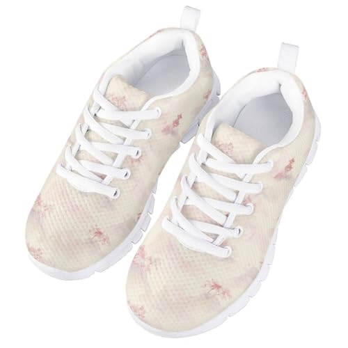 MARSVOVO Girls Running Shoes Mesh Non Slip Flexible Athletic Lightweight Breathable Outdoor Walking Sneakers for Kids