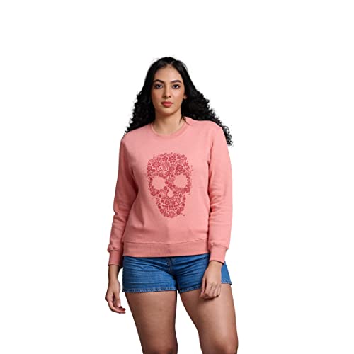 Image of Go Devil Stylish Trendy Regular Fit 100% Cotton Sweatshirt with Round /Crew Neck Full Sleeves, Casual Printed Winter Wear for Women /Girls