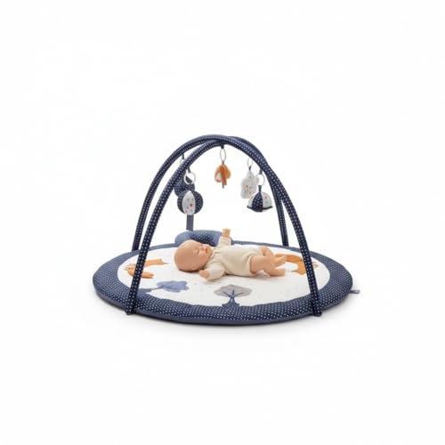 Image of LULLABY COTTON Baby Play Gym Mat,Tummy Time Mat - 100% Cotton Soft Playmat with 6 Detachable Toys for Tummy Time,Machine Washable,Sensory Development Gift（Little Fox）