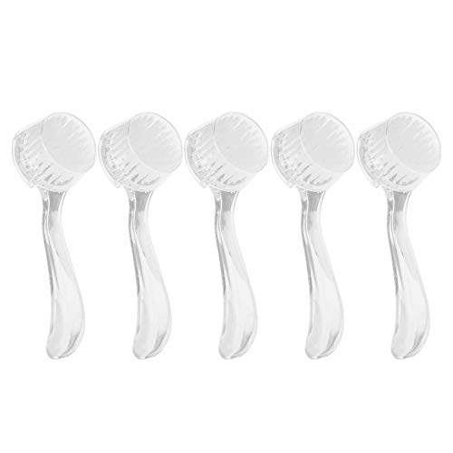 5pcs Soft Nail Dust Brush, Long Handle Nail Brush Makeup & Manicure Dust Remover Brush for Makeup or Acrylic Uv Gel Nail Arts(White)