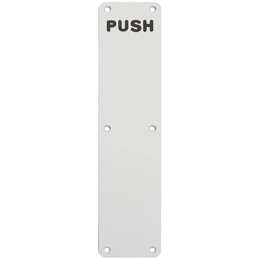 Loops Push Engraved Door Finger Plate 350 X 75Mm Satin Anodised Aluminium