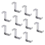 YourGift 10 Pack Over The Door Hooks Stainless Steel Z Hooks Cupboard Hooks Wall Cabinet Hooks Z Sha