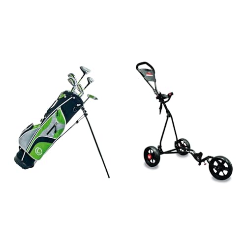 Longridge Challenger Cadet Junior Golfpaket, ab 12 Jahren, EZEGLIDE JUNIOR Cruiser Trolley, SCHWARZ