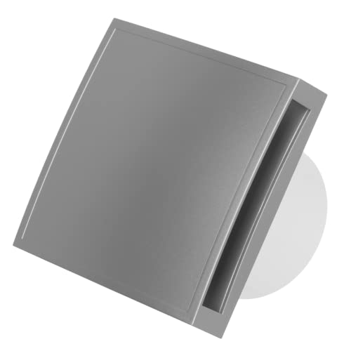 EUROPLAST Ø 100mm Silber Bad-Lüfter mit Front, Leise Ventilator Lichtschalter-Aktivierung