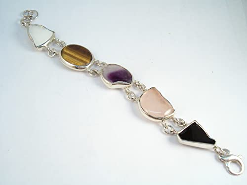 Bracelet en argent 925 obsidienne fini les bijoux ternes