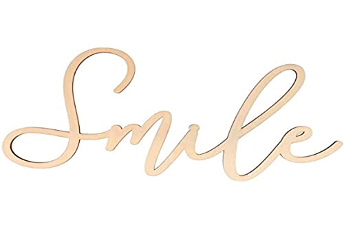 Mot en Bois à décorer - Smile - 30 x 16,5 cm