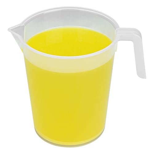 Image of Restaurantware Measuring Cup, 2 Quarts Pack of 1 Conical Spout Liquid Scaling Vessel Embossed Ml and Oz Graduations, Clear Plastic Measuring Cup with Handle, For Cooking Baking For Oil Flour