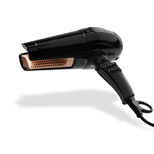 CHIARA AMBRA® Sèche-cheveux ionique 2 en 1 avec fonction de séchage complète, répartition uniforme de la chaleur pour un coiffage doux, trois réglages de chaleur et deux vitesses de rotation