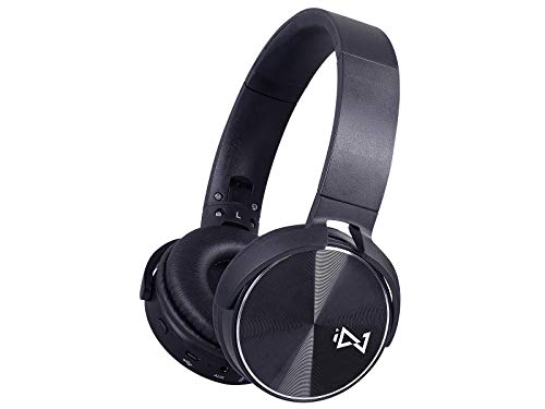 Trevi DJ 12E50 BT Cuffia Hi-Fi Digital Stereo con Bluetooth, AUX-IN, Compatibile con PC e Smartphone, Microfono Incorporato, Tasto di Chiamata, Leggera e Ripieghevole, Batteria Ricaricabile, Nero