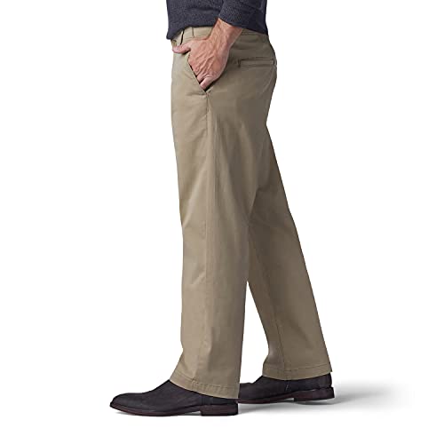 Lee Men's Extreme Motion Flat Front Regular Straight Pant Original Khaki 36W x 32L - Image 3
