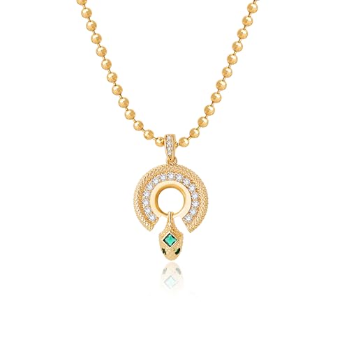 Fettero Dainty Gold Necklace for Women, 14K Gold Plated Pendant Necklace Cubic Zirconia Charm Necklaces for Women Jewelry Gift