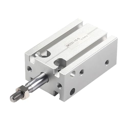 Cilindro neumático MD10 con carrera de 15 mm y sistema de montaje libre