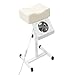 choayun Pedicure Foot Rest, Pedicure Stool Chair with Dust Cleaning Fan, Salon Lift Stool with Adjustable Height 18.9-26.7in, Manicure Nail Beauty Stool Stand for Home Beauty Salon Spa Tattoo (White)