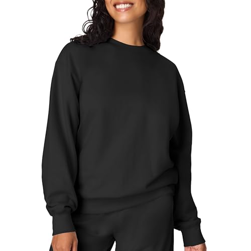Hanes Womens Originals Sweatshirt Crewneck For Heavyweight Fleece Black Large US