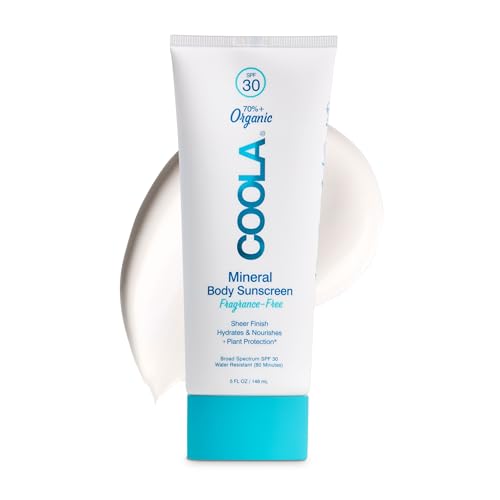 COOLA Organic Mineral Sunscreen & Sunblock Body Lotion, Skin Care for Daily Protection, Broad Spectrum SPF 30, Fragrance Free,5 Fl Oz (Pack of 1)