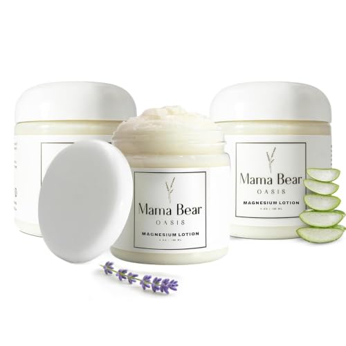 Mama Bear Oasis Magnesium Cream - Magnesium Lotion for Feet (Pack of 3)