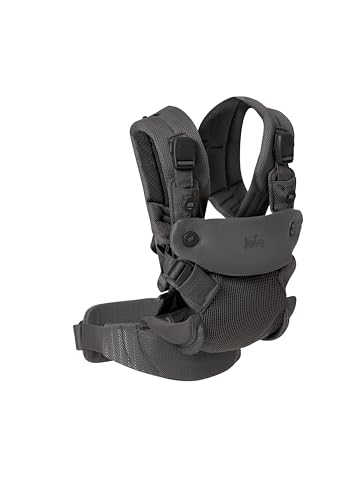 Joie Savvy Air 4 in 1 Mesh Babytrage - Atmungsaktive, ergonomische Babytrage mit 4 Tragepositionen, kühlendem Netzgewebe, gepolsterten Trägern und Lendenwirbelstütze (Cinder)
