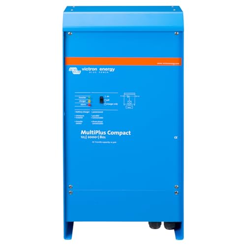 Victron Energy MultiPlus Compact Pure Sine Wave Inverter Charger for 80 amp Battery, 2000VA 12-Volt