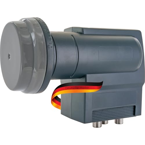 SCHWAIGER Unicable LNB Quad 4+2 Teilnehmer SAT LNC digital mit Legacy Ausgängen 40 mm Feedaufnahme wetterfest HD 4K DVB-S für Satellitenschüsseln Fernsehen
