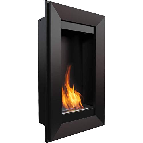 Cheminée au bioéthanol murale noire ou inox/Cheminée murale design cadre photo Cover