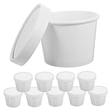 Yardenfun 10 Sätze Einweg Suppenbecher mit Deckel Tragbare Porridge und Takeaway Schalen...