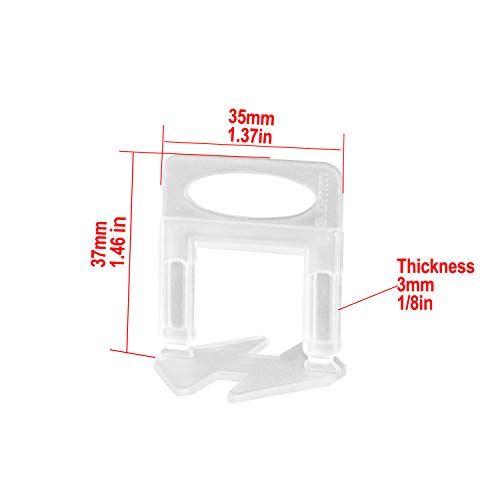 1/8" Tile Leveling System Kit, 300 Pcs Tile Spacers Clips And 100 Pcs Reusable Wedges With 1 Pc Floor Tiles Pliers For Stone And Tile Installation (100, 1/8") #TOP3