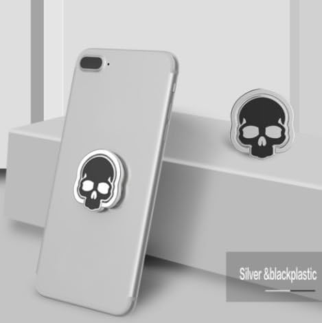 gros Innovative Skull Shape 360 Rotation Adjustable Metal Alloy Cell Phone Finger Ring Holder (Black)