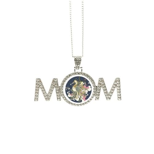 Collier hippocampe Ukiyo-e en argent, bijou japonais raffiné d'inspiration artistique marine