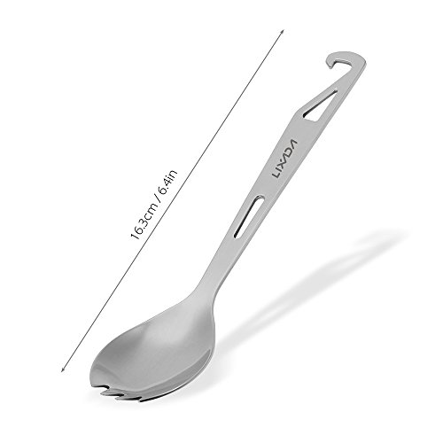 Nishore Stainless Steel Spork com abridor de garrafas Lightweight Outdoor Dinner Spork Talheres para