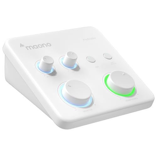 Image of MAONO USB Audio Interface for PC: Interface with XLR Input 24-bit /192kHz Routing Software LOOPBACK ASIO Driver for Recording Music, Home-Studio, Guitar, Podcast, Streaming, DAW(PS22 Lite White)