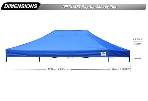 Image of ABCCANOPY Replacement Canopy Top for Pop Up Canopy Tent 10x15 Royal Blue