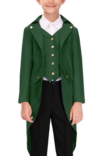 BesserBay Halloween Boys Steampunk Vintage Medieval Tailcoat Victorian Jackets Size 4-14 Years