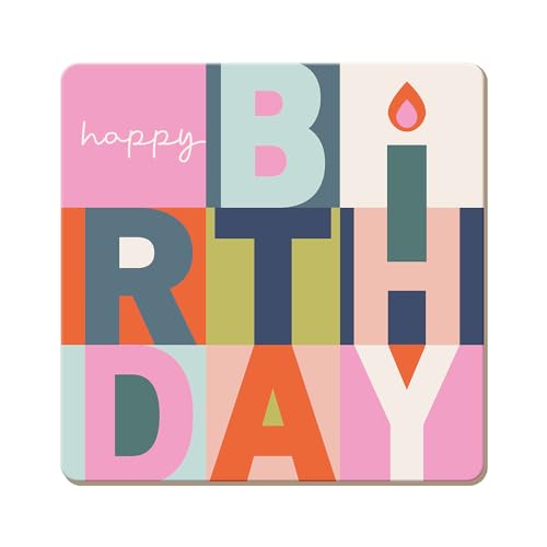 Grafik Werkstatt lustiger Untersetzer aus Kork | Happy Birthday, Bunt