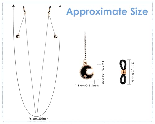 Image of DS. DISTINCTIVE STYLE Gothic Glasses Chain with Pendants Halloween Metallic Chain for Glasses Around Neck for Women, 2 Pack