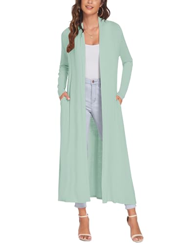 Image of Bluetime Women Floor Length Open Front Cardigan