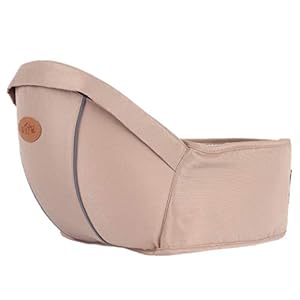 Ergonomic Hipseat Baby Carrier, Waist Stool Seat for Carrying Baby Toddlers, Light Weight and Labor Saving-Khaki