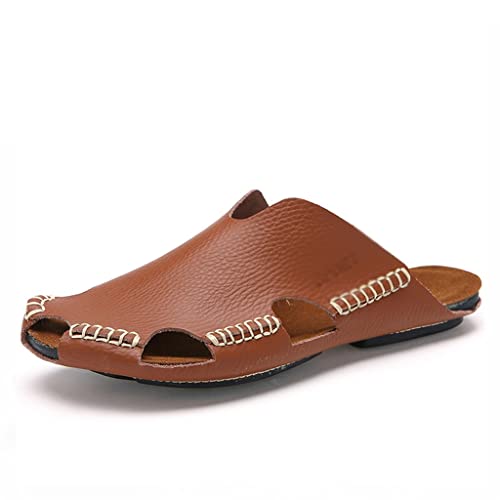 Street Slippers Men's Shoes Outdoor Beach Walking Fashion Slippers Slip-On Men's Shoes(C,40)