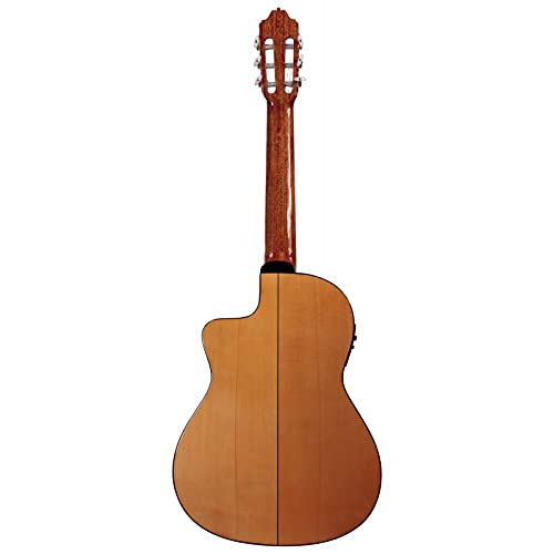 Esteve 15455E - Chitarra elettro-classica Flamenca, in abete massiccio, naturale lucido