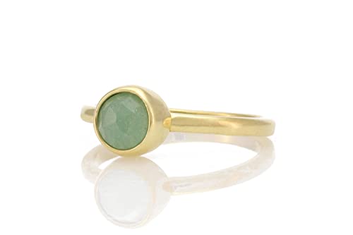 Bague aventurine et anneau rempli d'or pour un style bohème chic unique