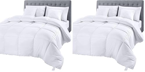 Image of Utopia Bedding Comforter Duvet Insert, Quilted Comforter with Corner Tabs, Box Stitched Down Alternative Comforters Twin XL Size (White) (Pack of 2)