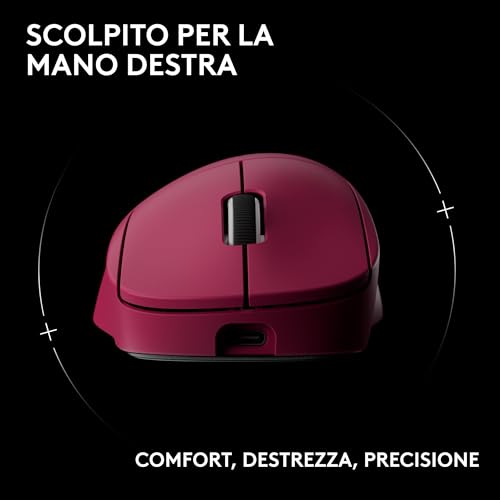 PRO X SUPERLIGHT 2 DEX LIGHTSPEED mouse da gaming wireless, Pro-Grade, leggero, 60 gramos, 5 pulsanti programmabili, sensore a 44.000 DPI, 8K Polling, ricarica USB-C, per PC/Mac - Rosa - Mouse gaming - Immagine 1