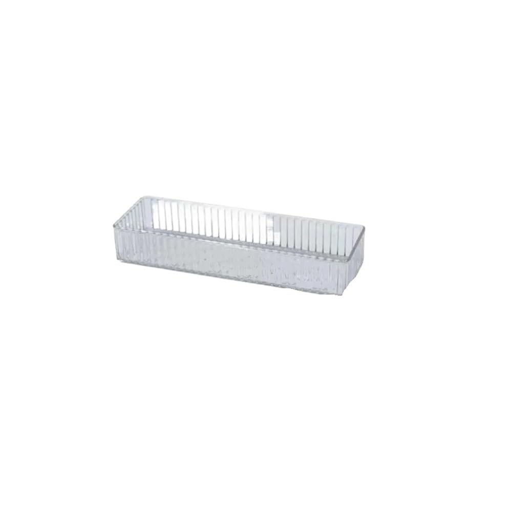 Sunrrafck One Color 1Pc Stackable Acrylic Drawer Organizer - Adjustable Divider Trays For Cosmetics, Modular Makeup Storage Box(L)